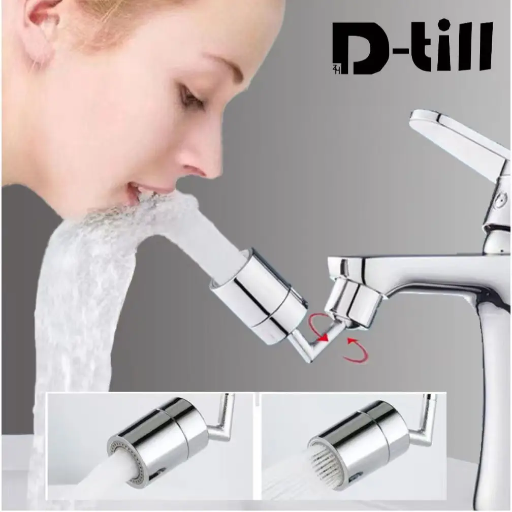

D-till Kitchen Accessories Nozzle for Faucet Water Head Sprayer Filter 720° Rotatable Bathroom Tap Mixer Aerator Dishwasher
