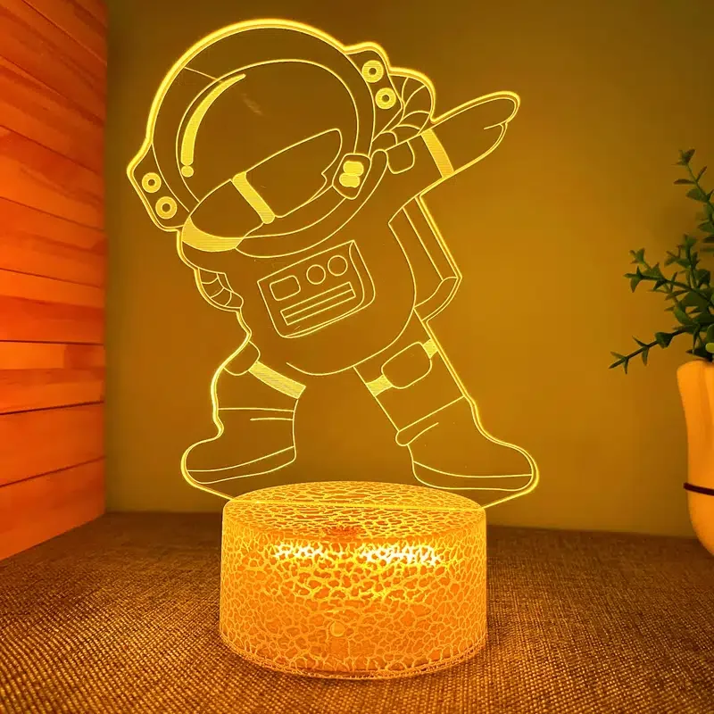 

1 шт., 3D ночник HMTX, Настольный светильник в форме космического человека с USB, декоративный подарок для детской комнаты