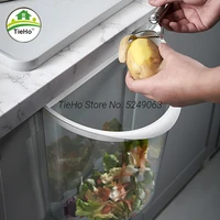 kitchen plastic trash can wall mounted simple household nordic ins style creative basket with high value transparent storage