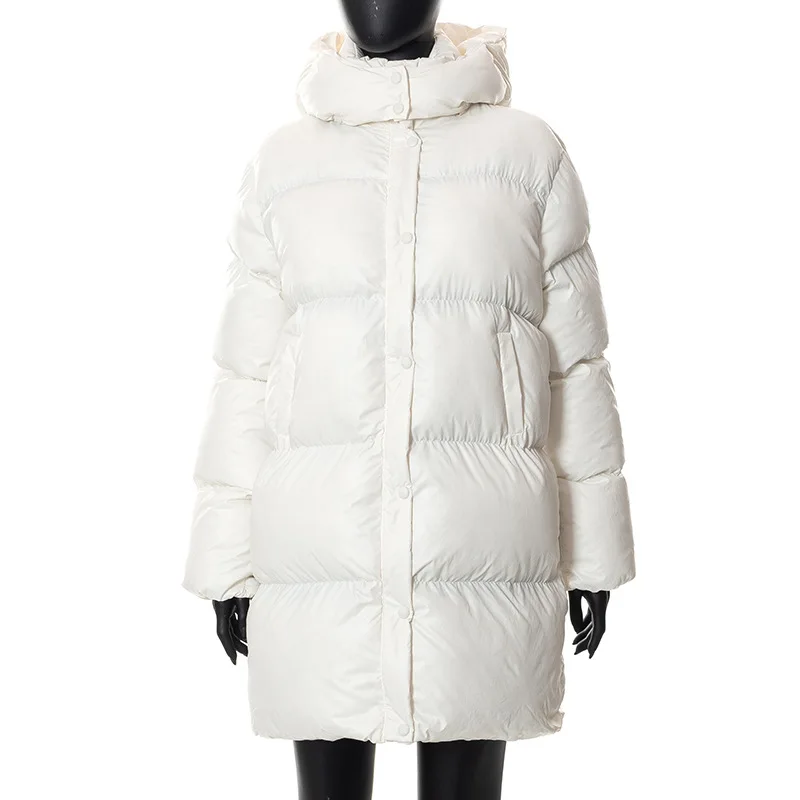 Casaul Women Long Coat Parkas Hoodede Jacket Coat Solid Color Streetwear High Waist Keep Warm Clothes For Women Outfit