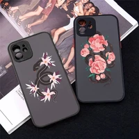 hand snake phone case matte transparent for iphone 7 8 11 12 13 plus mini x xs xr pro max cover