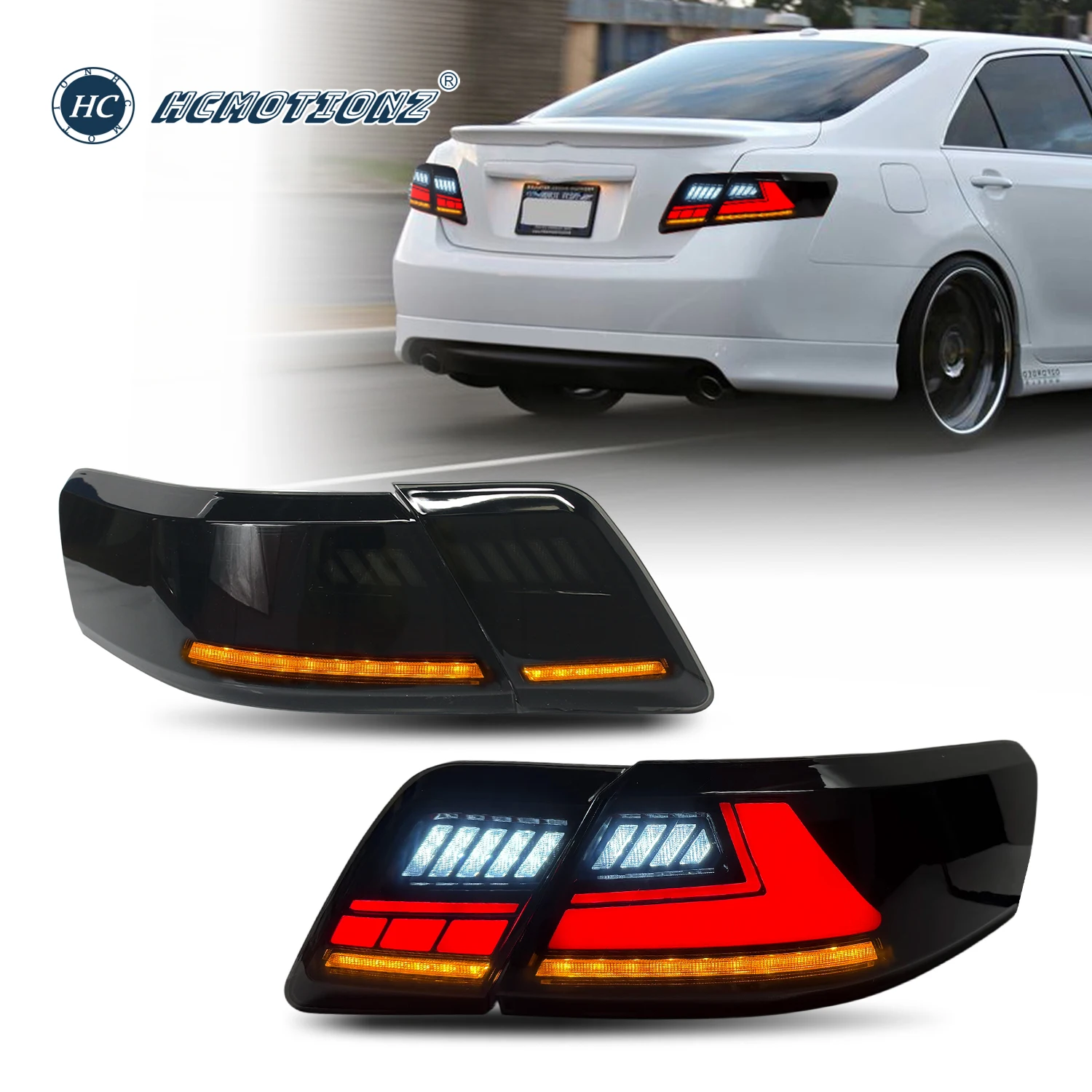 Фото Задние фонари HCMOTIONZ для Toyota Camry 2007-2011, светодиодные задние фонари в сборе, DRL с анимацией при запуске, версия для США (Aurion XV40) №1