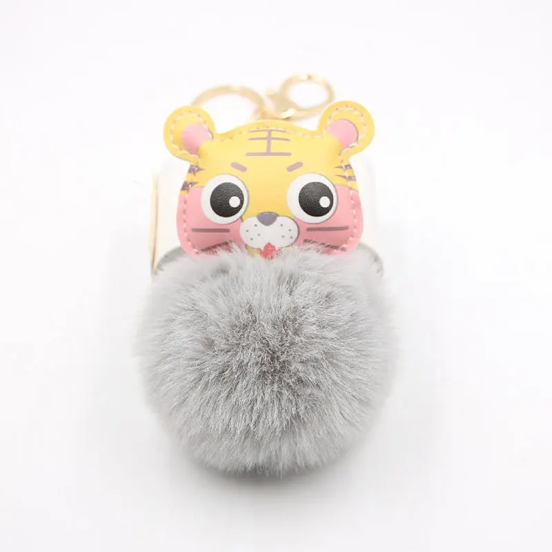 Милый ховой шарик брелок с кошкой мягкий помпон для ключей животными хвостом