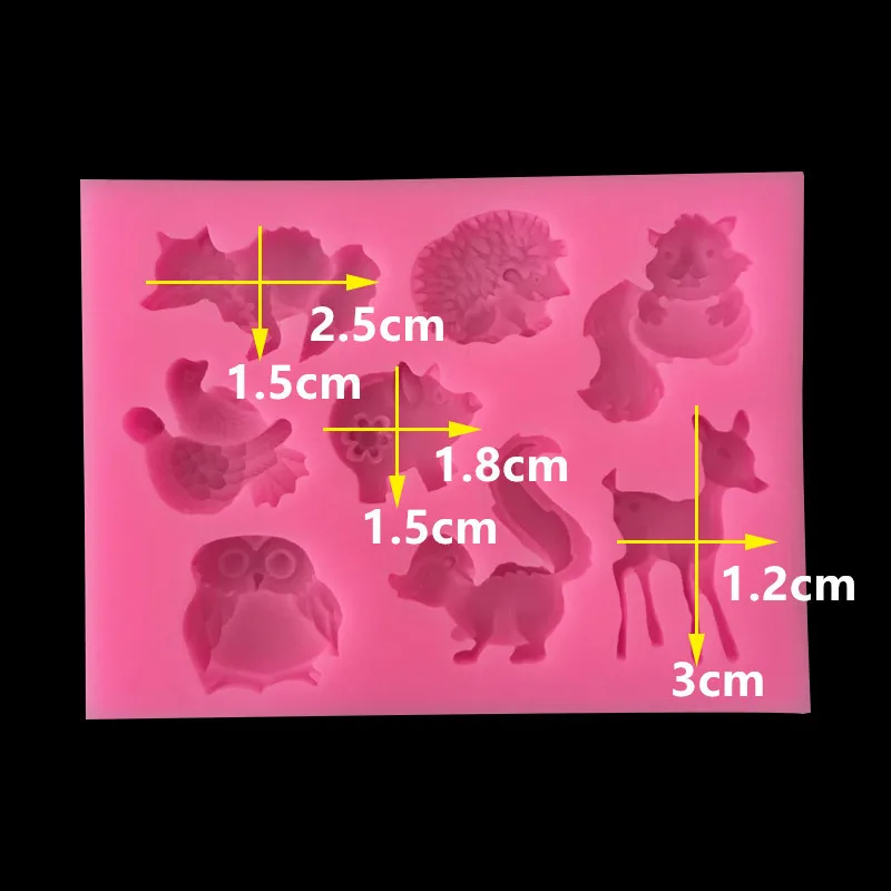 Форма для выпечки Forest Small Animal Silicone Fondant Cake Mold Baking Decorations Flower Tools Mould 15-24 on.