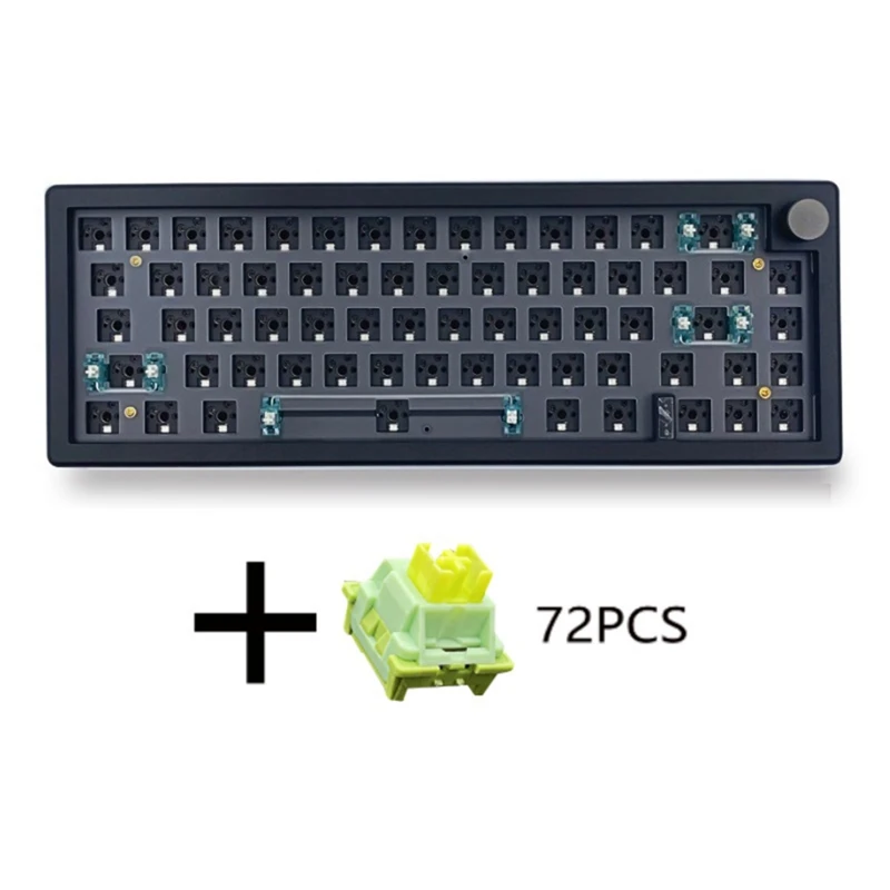 

HOT-GMK67 Customization Mechanical Keyboard+Lime Mute Switch Kit Support Hot-Swappable RGB Backlight Mechanical Keyboard