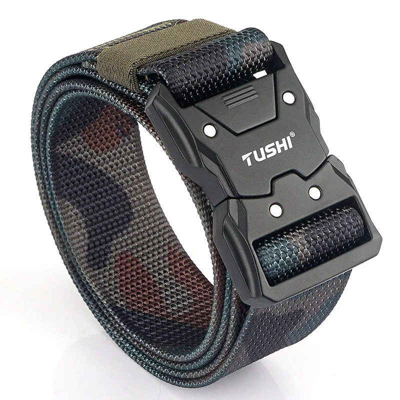 New Tactical Belt Alloy Buckle Soft Nylon Hiking Sports Accessories Quick Release Men Waistband Outdoor Military Hunting Belts