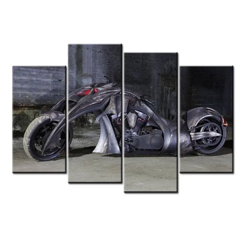 

4 Pieces Dark Machine Motorcycle Posters Painting on the Wall Modular Home Decoration Accesories Modern Room Decor Home Decor
