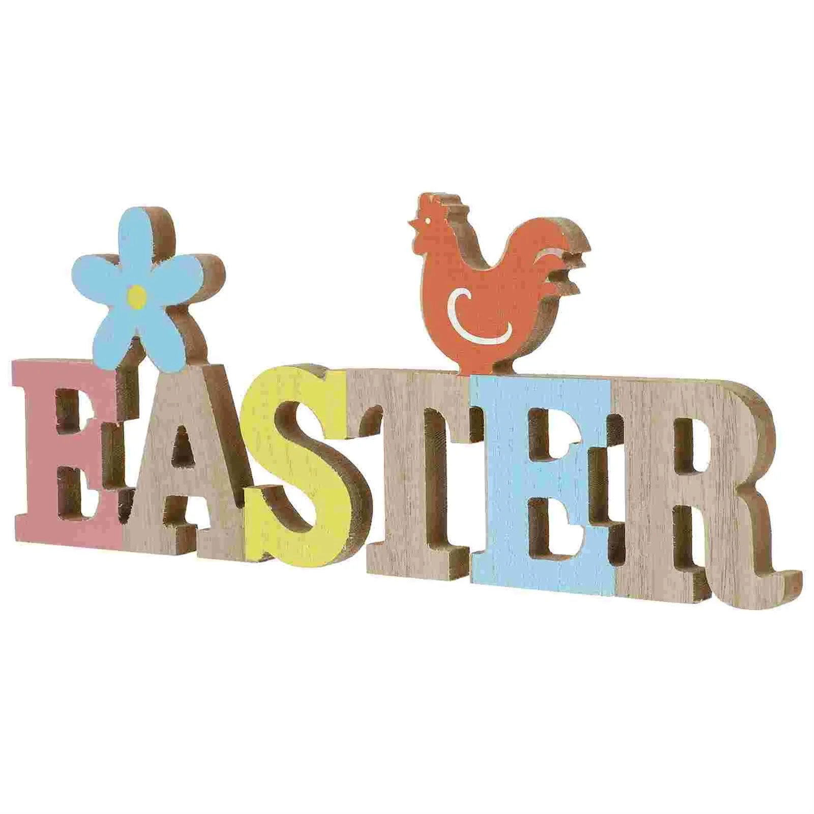 

Wooden Easter Ornament Unique Letter Sign Ornament Festival Desktop Scene Decor