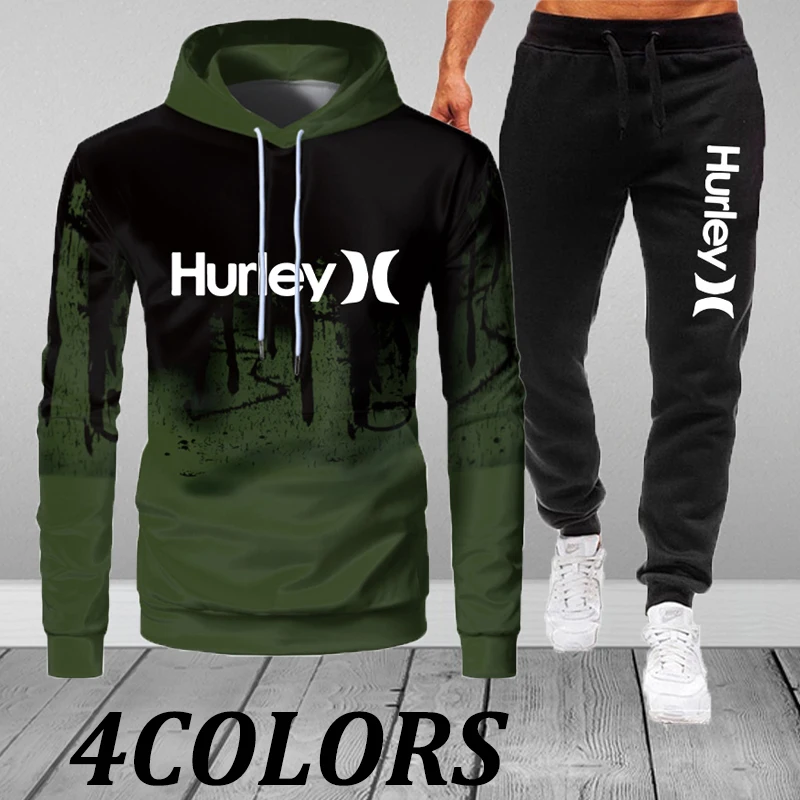 

2022 Spring Autumn Brand Printed Fashion Splash Men's Clothing Hoodie and Sweatpants Suit Casual Splash Sports Men's Tracksuit