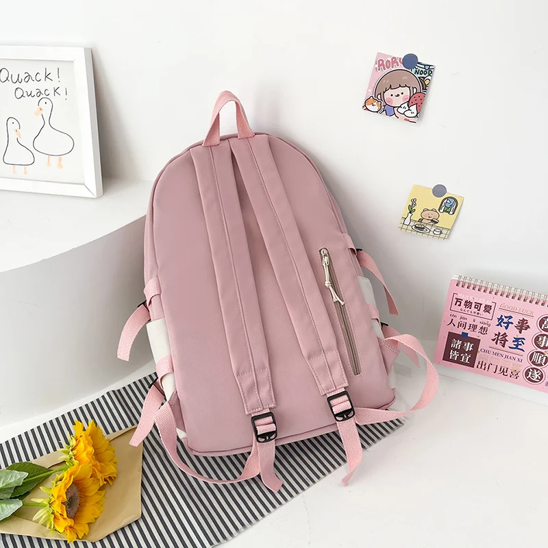 Young Girl 2022 New Backpack Women Kawaii Travel School Bags For Teenage Girls Panelled Cute Nylon Student Laptop Rucksack |