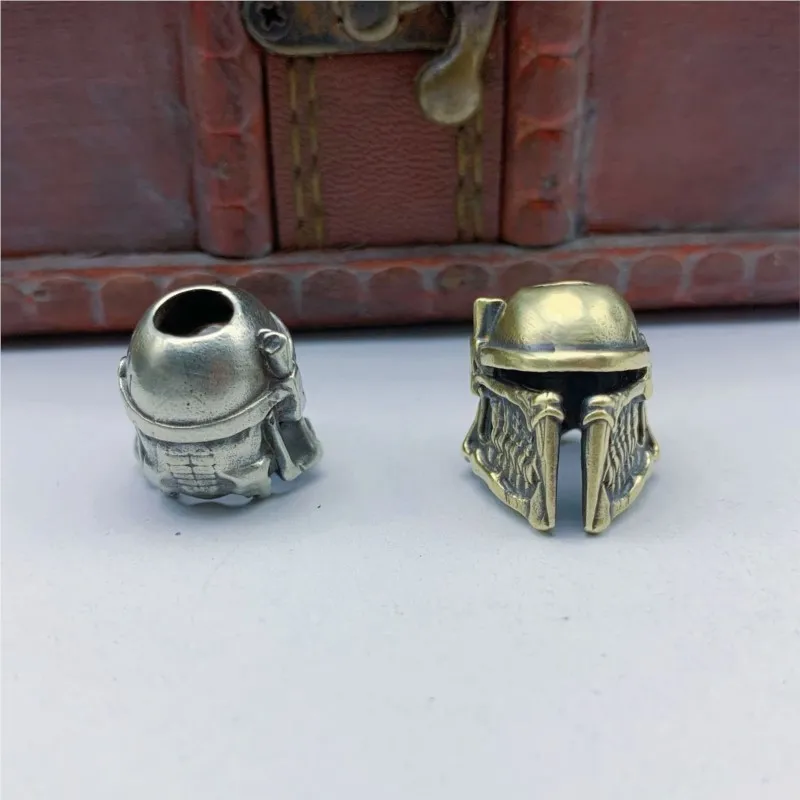 XM-funny Brass Helmet Knife Pendant DIY Parachute Cord Pendant Outdoor EDC Tool Accessories Brass Pendant