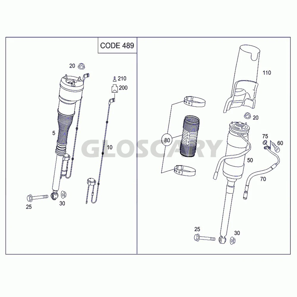 1 задняя амортизационная пружина распорка для Mercedes S-Class W221 C216 амортизатор газа