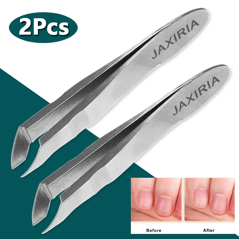 

2Pcs Professional Mini Cuticle Remover Trimmer Sharp Stainless Steel Eyebrow Tweezers Manicure Art Tools