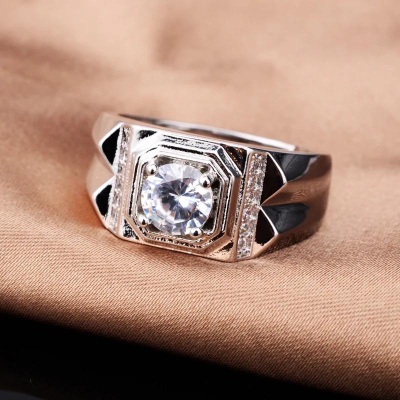 

Мужское кольцо из белого золота с агрессивным покрытием, 18 К