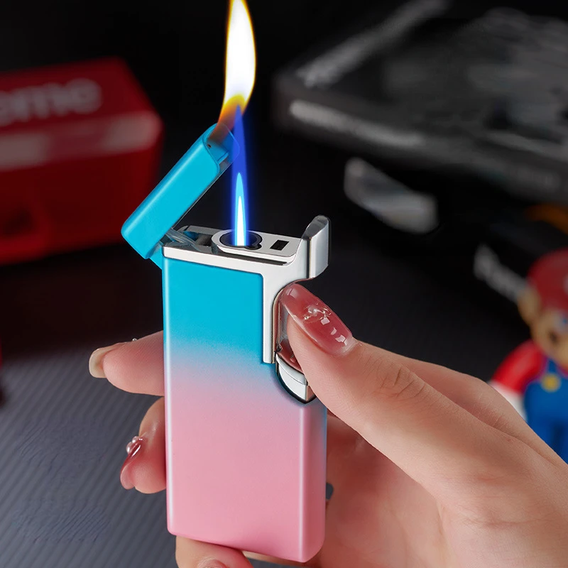 

Open Flame Highpressure Jet Blue Flame Windproof Two In One Lighter Butane Inflatable Lighter Cigar Moxibustion Barbecue Igniter