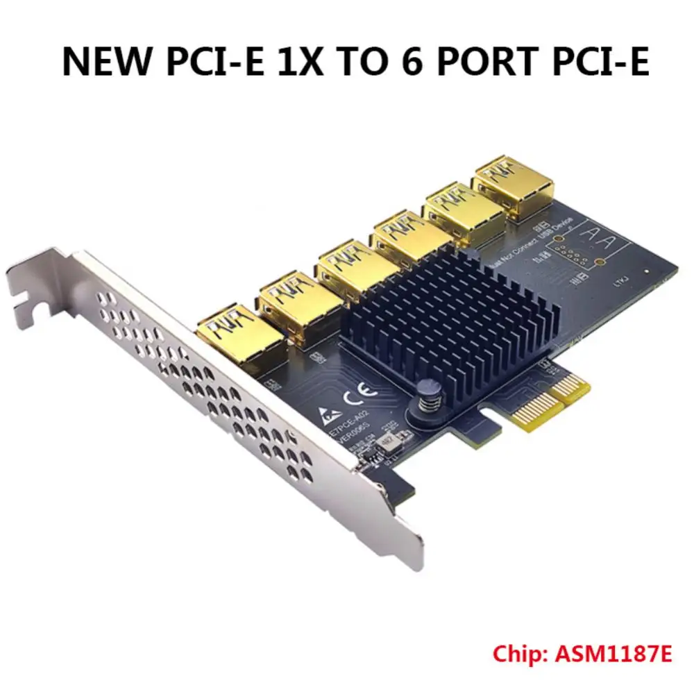 

PCI Express множитель PCIE от 1 до 6 USB 3,0, карта расширения для PCI Express X16, графическая карта Riser ETH, Майнер биткоинов, Лидер продаж, плата расширения