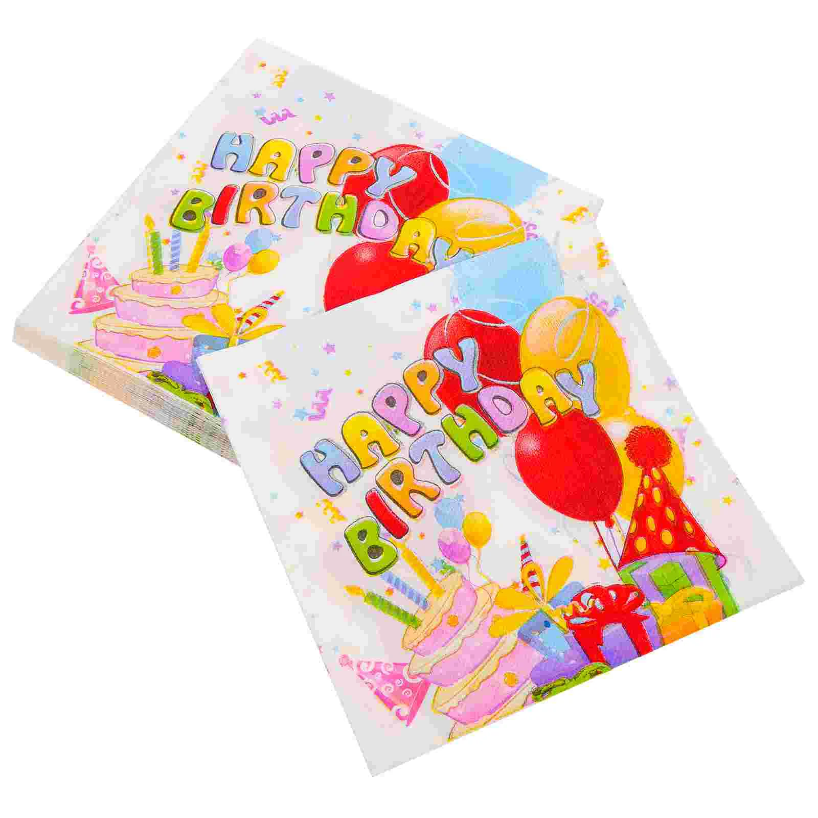 

Napkins Party Birthday Paper Napkin Cartoon Tissue Decorative Happy Colorful Cocktail Favors Beverage Supple Adorable Lovely