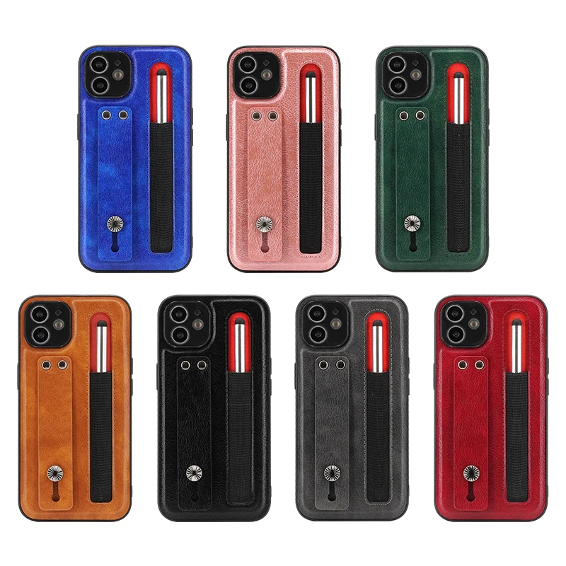 Чехол из искусственной кожи с ручкой для iphone11 to 13 series мобильный телефон чехол