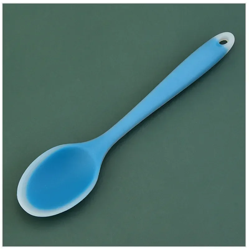 

Красочная силиконовая ложка, термостойкие антипригарные ложки для риса, кухонная утварь, посуда, обучающая ложка, кухонный инструмент, посуда