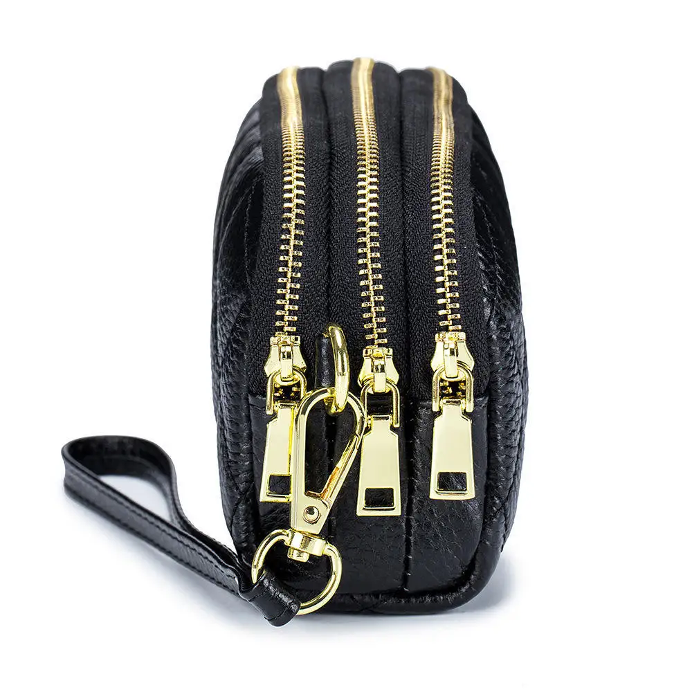 Leather Wallets for Women Mini Billeteras Para Short Portefeuille Femme Wallet Black Monedero Mujercarteira Feminina  Zipper