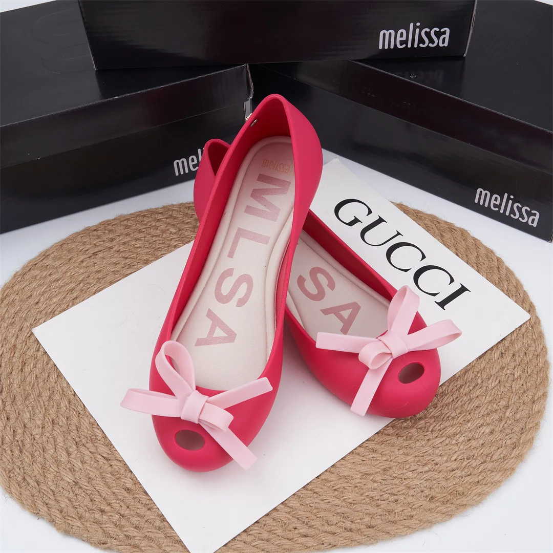 Женские сандалии-желе на плоской подошве красные или Розовые босоножки обувь для