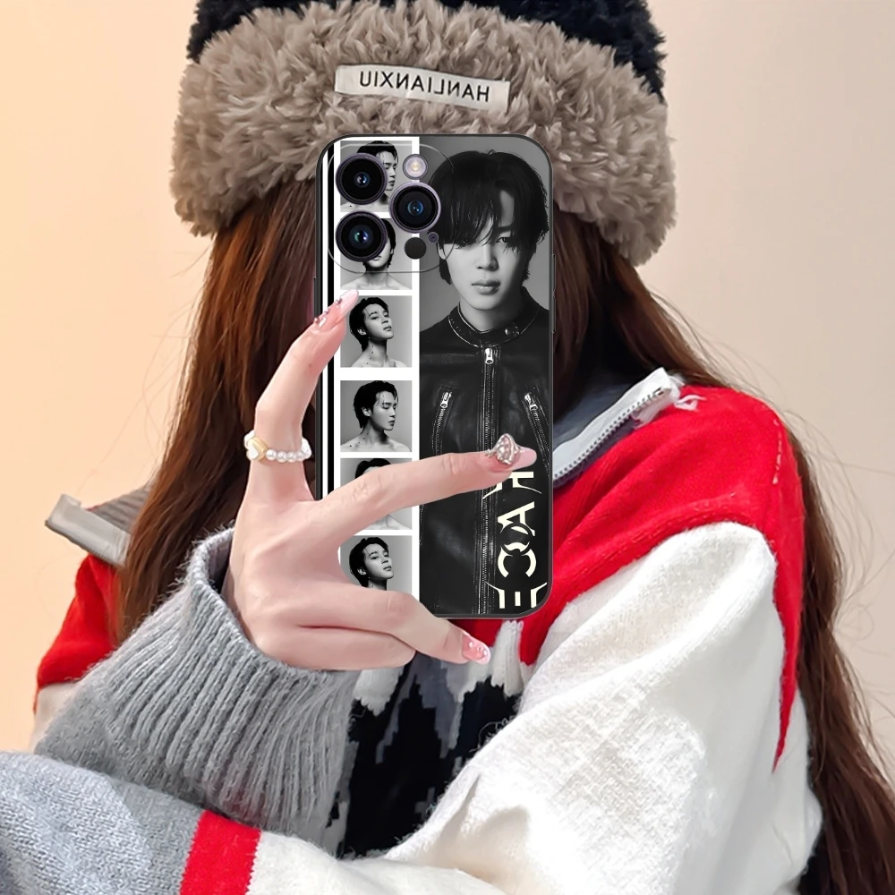 Чехол для мобильного телефона KPOP RM Jim Kim iPhone 15 14 13 12 11 X XR XS 8 7 Pro Max Plus Mini черный мягкий