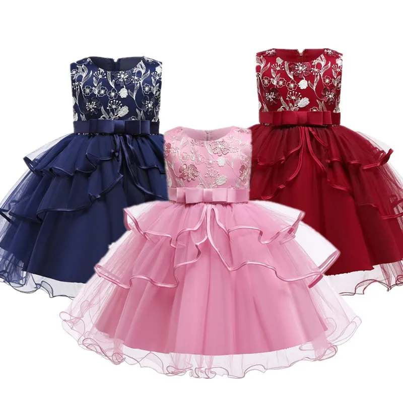

Kids Girl Princess DressBirthday Party Wedding Evening Gowns Children Bridemaid Tutu Vestidos For 4 5 6 7 8 9 10 Years Girls