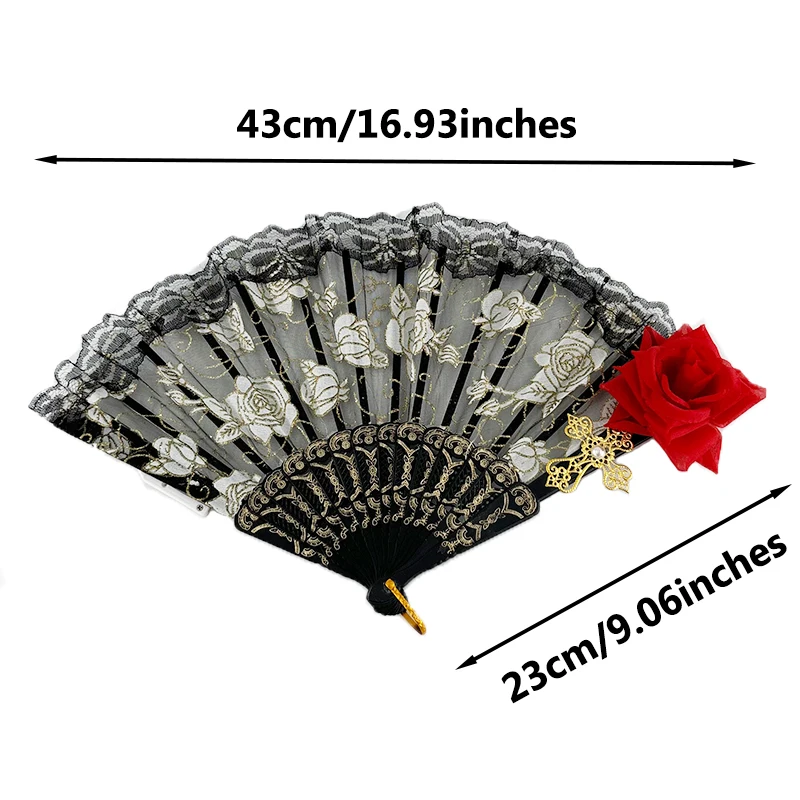 1 шт. женский кружевной веер для вечеринки в стиле Хэллоуина