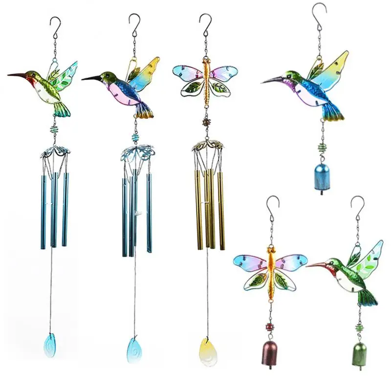 

High Quality Bird Wind Chime Dragonfly Wind Chime Gardening Hummingbird Wind Chimes For Wall Window Door Glass Crafts Wind Bell