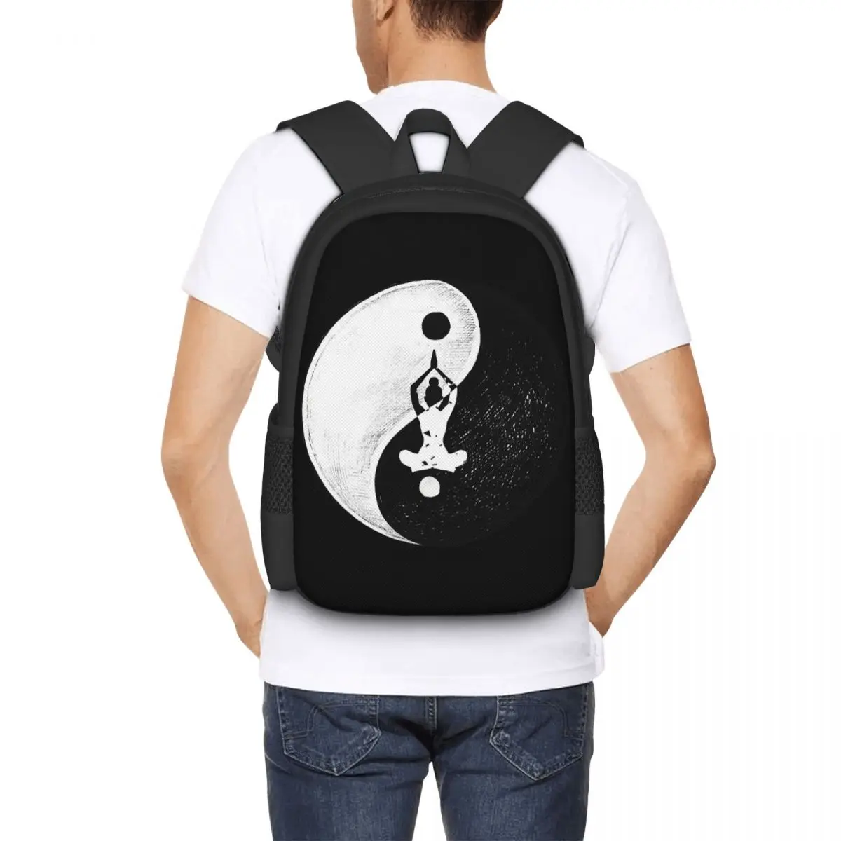 Yoga Yin Yang Meditation Balance Zen Harmony Gift Backpack for Girls Boys Travel RucksackBackpacks for Teenage school bag