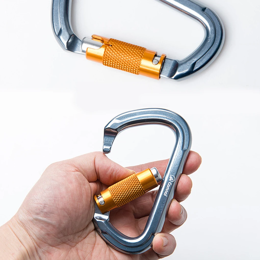 

Rock Climbing Carabiner Professional Sturdy Safe Locking Accessory D-shape Climb Buckles Body Protecting Tool Safety Buckle