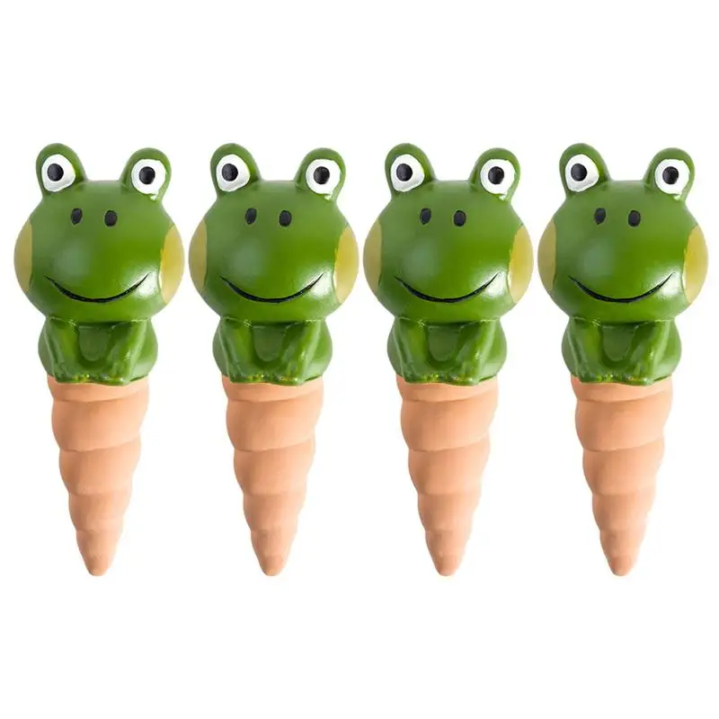 

4pcs Self Watering Spikes Plant Watering Globes Outdoor Frogs Watering Stakes Automatic Drip Irrigation System Garden