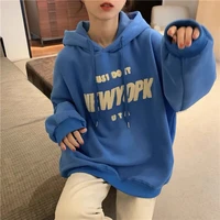 casual letters print vintage classic hoodie for female new autumn thin long sleeve pullover tops women korean fashion sweatshirt
