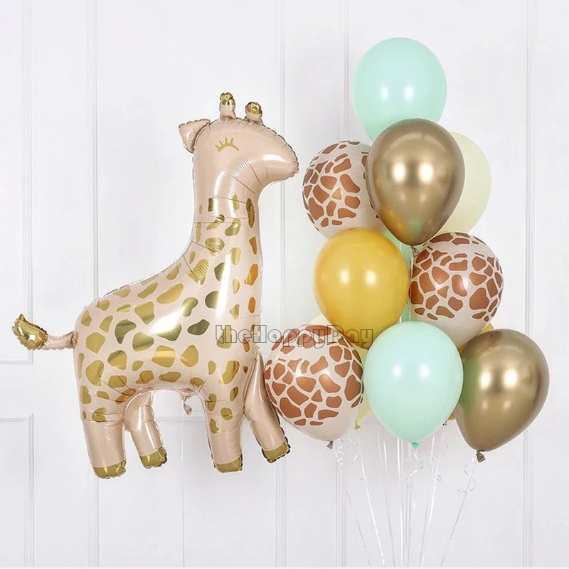 

10/1Pcs Animal Balloons Zebra Tiger Giraffe Foil Balloons Jungle Safari Decor Wild One First Birthday Party Decor Baby Shower