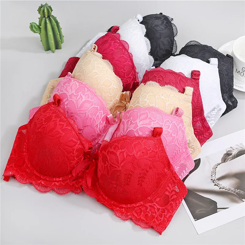 

New Lace Bra Push Up Wireless Bralette Sexy Comfortable Lingerie Bowknot Women Adjustable Shoulder Straps Underclothes 2022 New