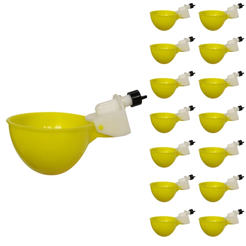 

15Pcs Chicken Waterer Automatic Drinker Chicken Feeder Plastic Poultry Water Drinking Cups Poultry Farm Animal Supplies