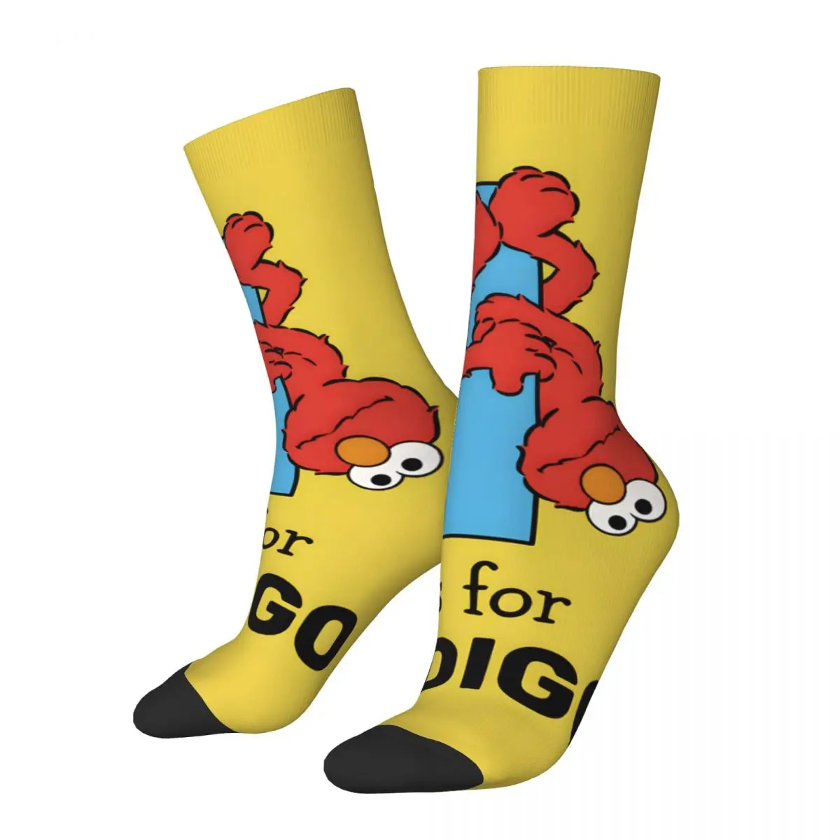 

Забавные мужские носки Elmo Алфавит I Индиго ретро улица сериала 80-х годов бесшовные короткие носки в стиле хип-хоп с принтом в подарок