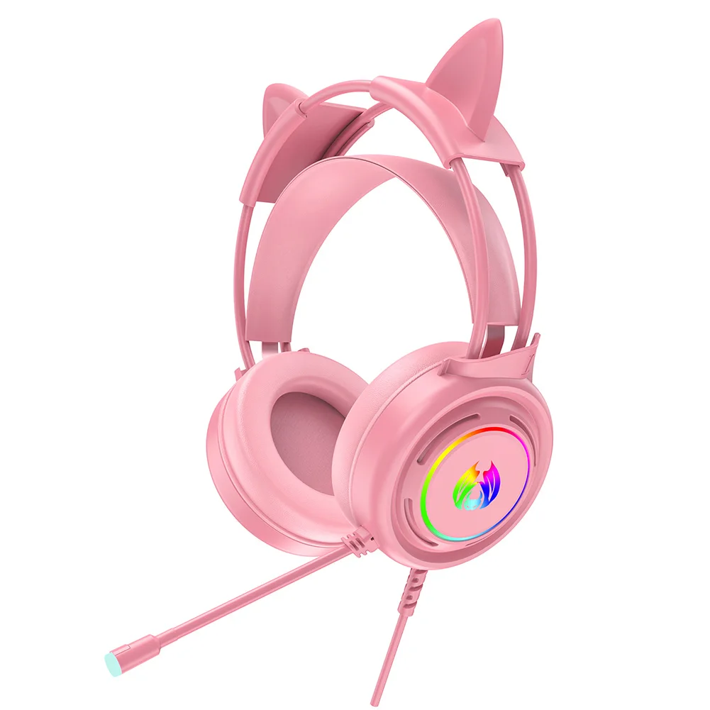 

Pink Gaming Headphones For Girl Kid PC Stereo Gaming Headset With Mic & LED Light For Laptop/ PS4/Xbox One Controller