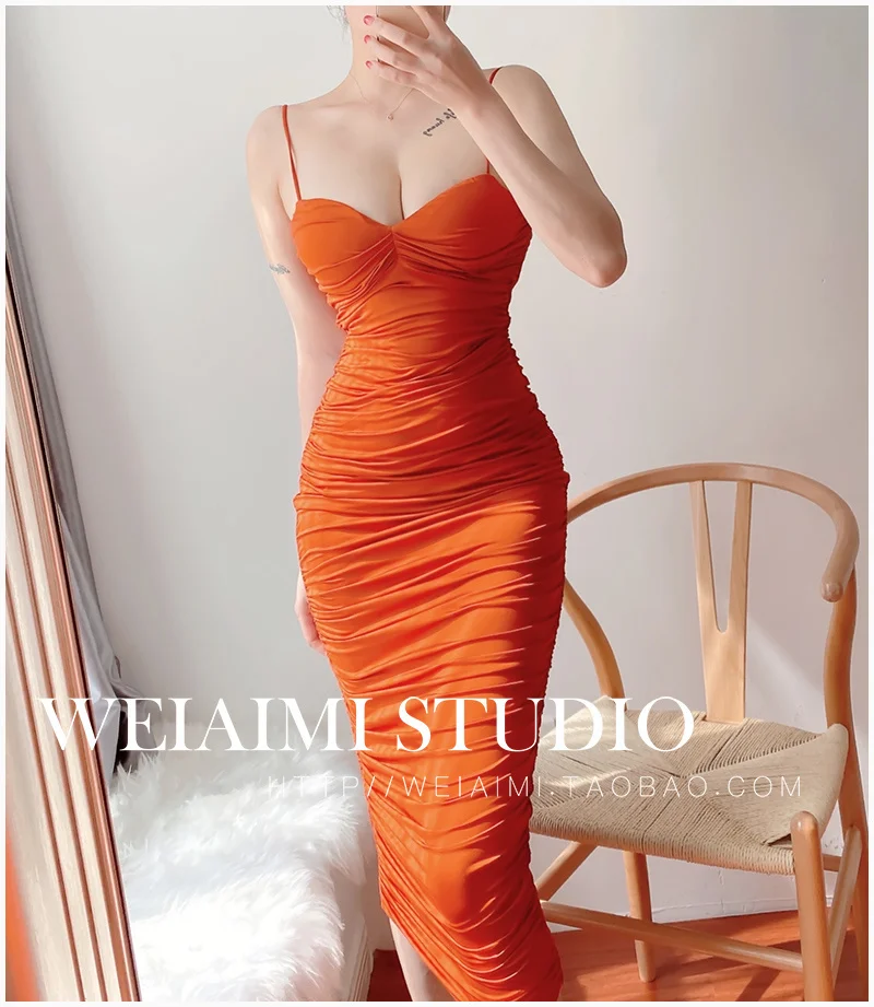 

Europe Formal Dress TVVOVVIN Skinny Tank Camisole Maxi Long Dresses Korean Hot Sexy Elegant Robe Autumn Winter Base Tops JJL7