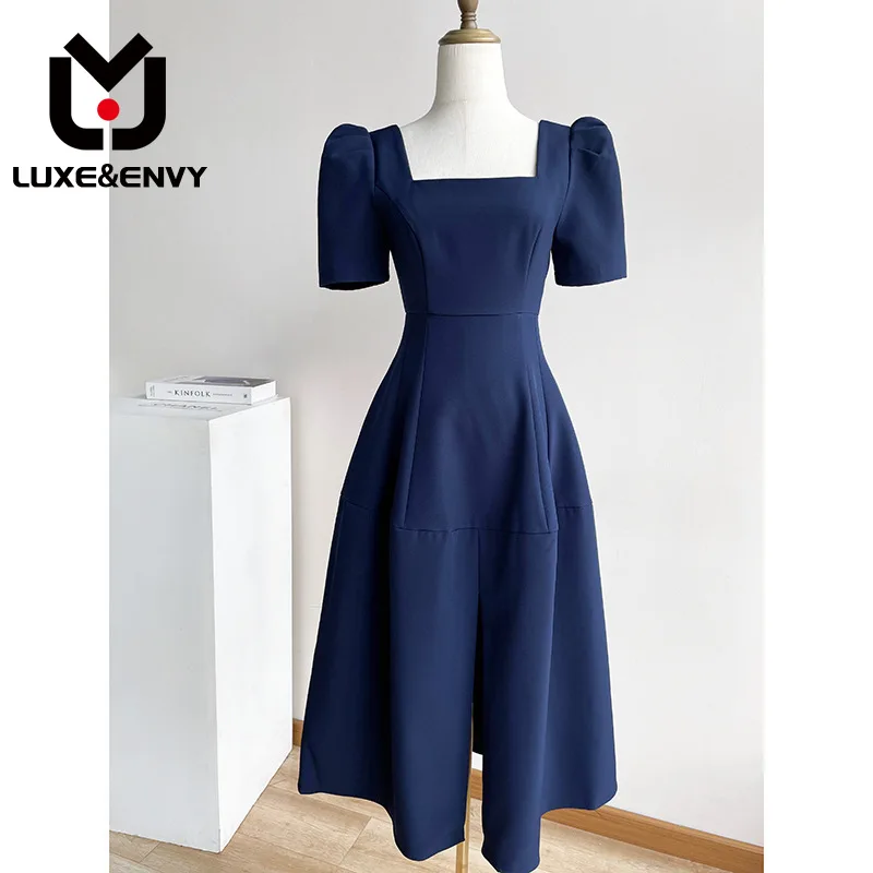 

LUXE&ENVY French Style Short Sleeved Dress 2023 New Design Feels Slimmer Long Skirt 2023 Women Fashion