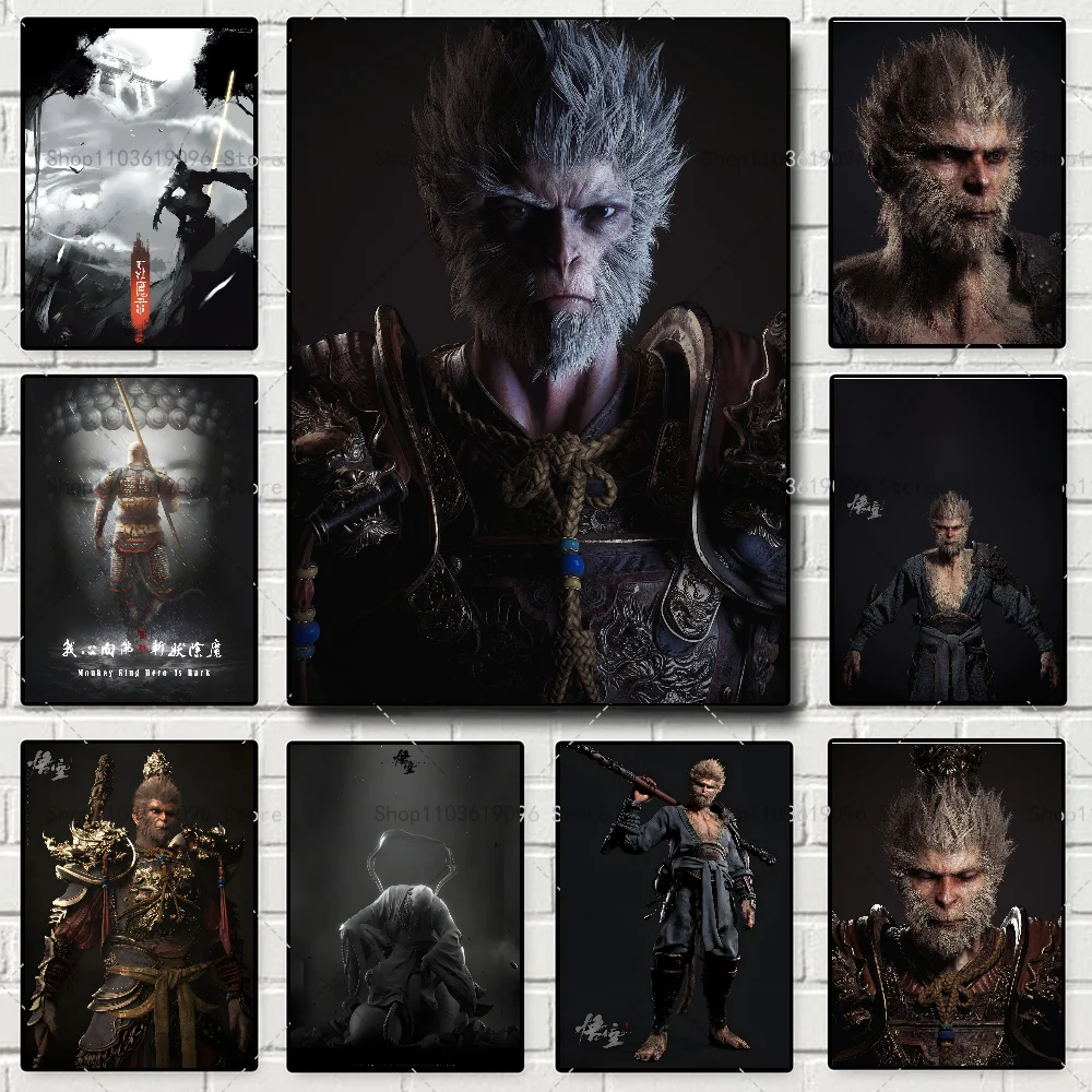 Игровой черный миф Wukong плакат самоклеящееся искусство Настенный декор для