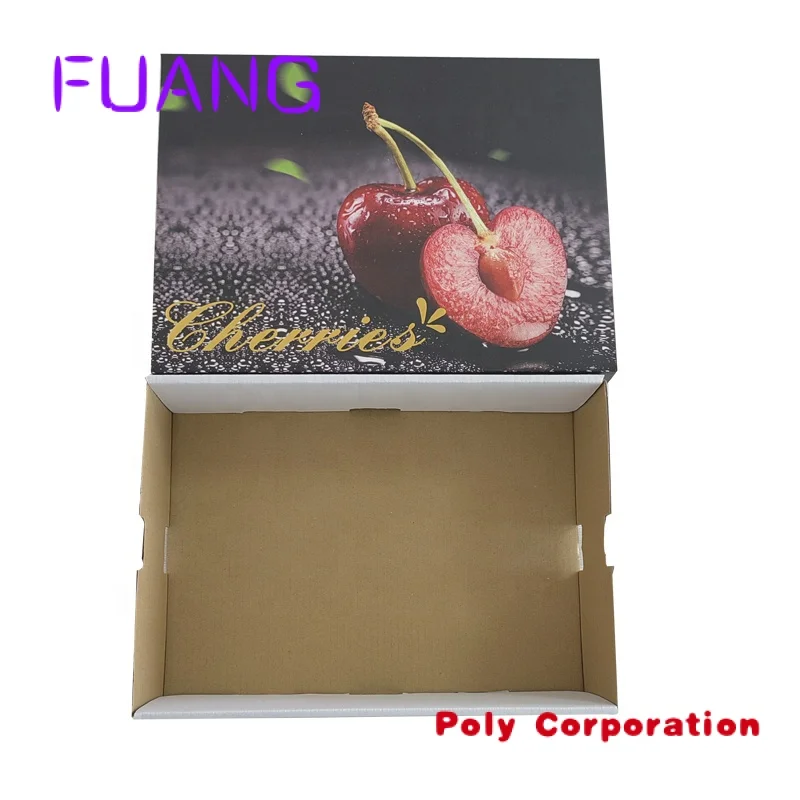 Hot sale corrugated carton customized printing high quality cherry fruit packaging box  packaging packing box for small business