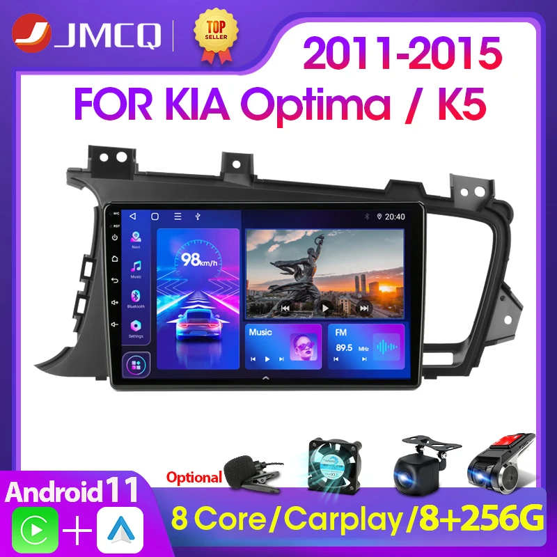 JMCQ 2din Android 11 4G For Kia K5 Optima 2011-2015 Car Radio Multimidia Video Player Navigation GPS DSP 2 Din DVD Carplay