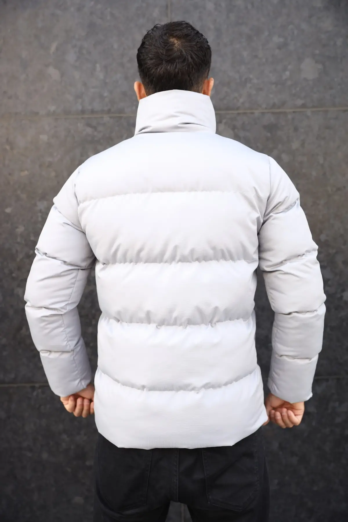 New Season Stone Color Men's Hoodless Waterproof Coat