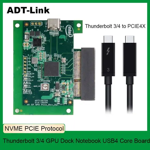 Видеокарта ADT-Link Thunderbolt 3 — PCI-E 4X, плата адаптера, док-станция Thunderbolt 3/4, основная плата USB4 для ноутбука