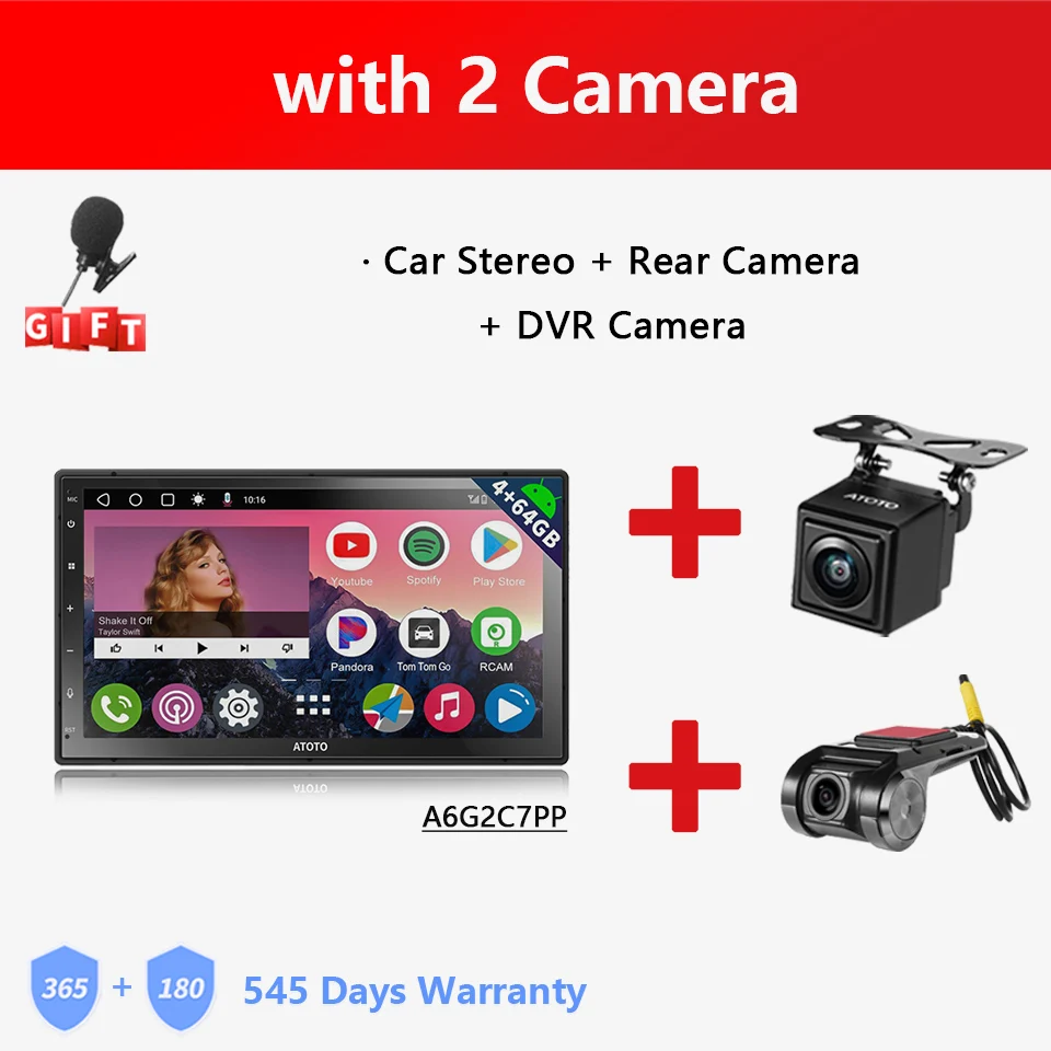 

Автомобильная магнитола ATOTO на Android, 7 дюймов, 2 Din, 8 ядер, 4 ГБ, радио, Bluetooth, GPS, Apple Carplay, Android Auto, экран 2 Din, A6 PP