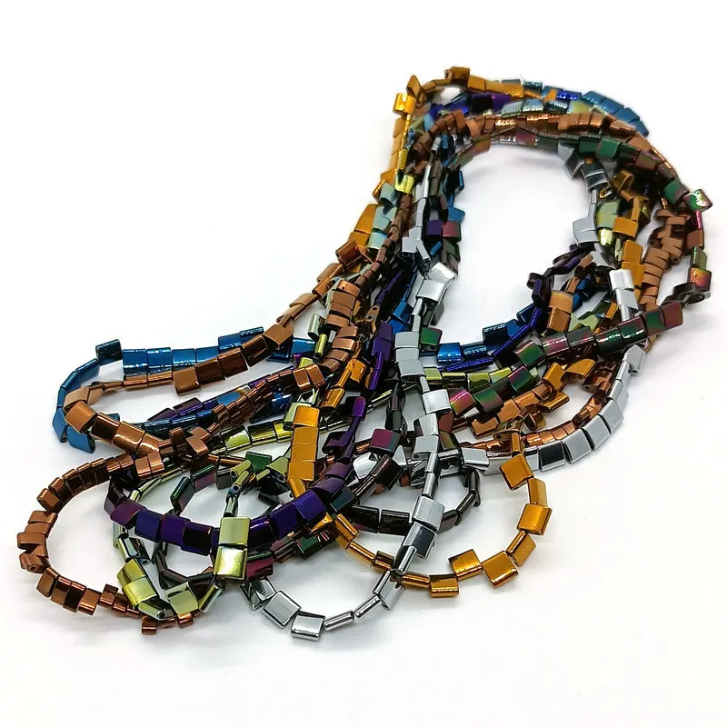 Свободные бусины из черного агата с двойным отверстием нитка бисера 4/5/6 мм