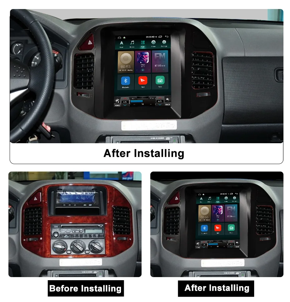 Большой экран для Mitsubishi Pajero V60 V68 V73 2004-2011 Автомобильный Android мультимедийный плеер 9