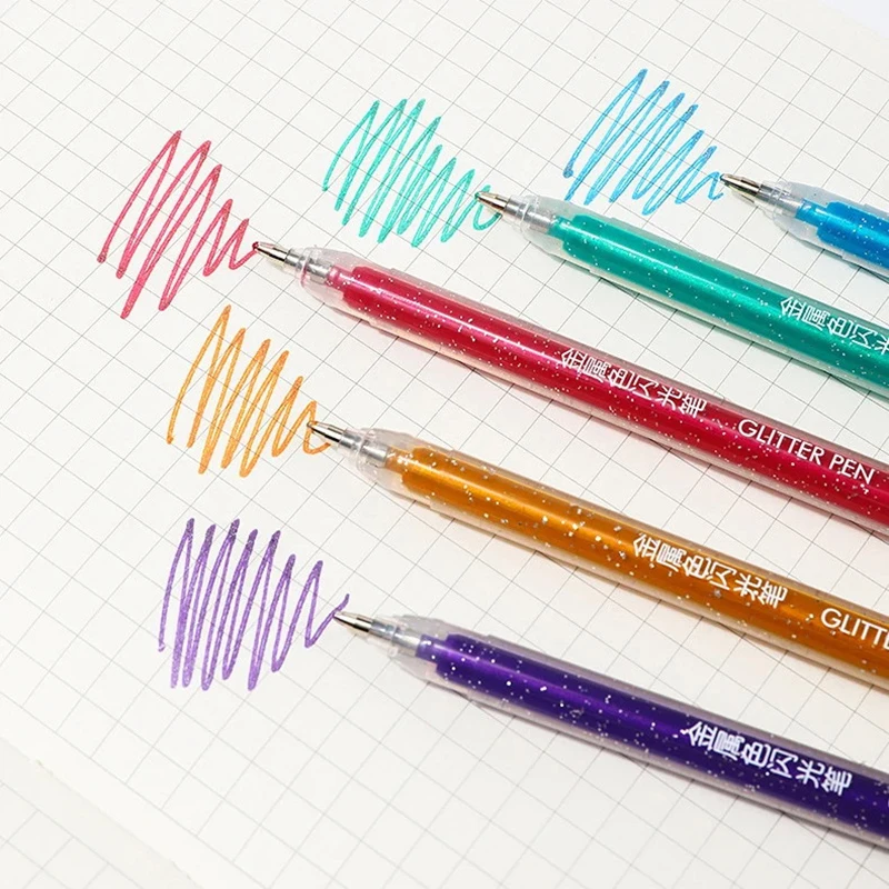 Гелевые ручки с блестками 1 0 мм 12 цветов