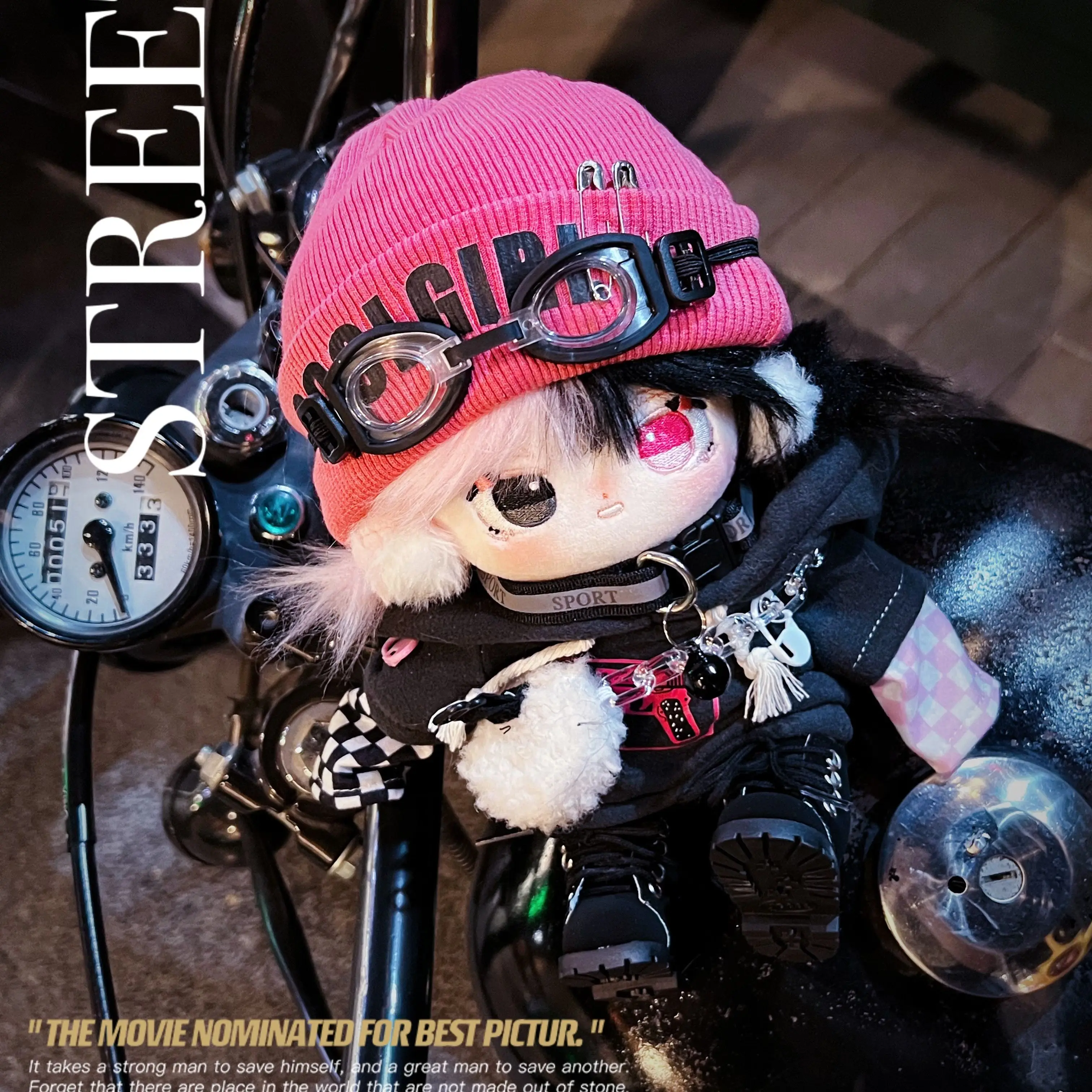 

Lamb Black Pink Fried Hair Cosplay Cute 20cm Plush Cotton Cartoon Doll Body Change Clothes Outfit Accessories Toys Plushie Gift
